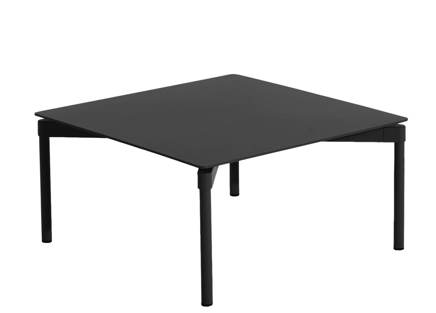 Schwarzer Fromme Coffee Table Couchtisch von Petite Friture mit quadratischer Tischplatte und filigranem Metallgestell.