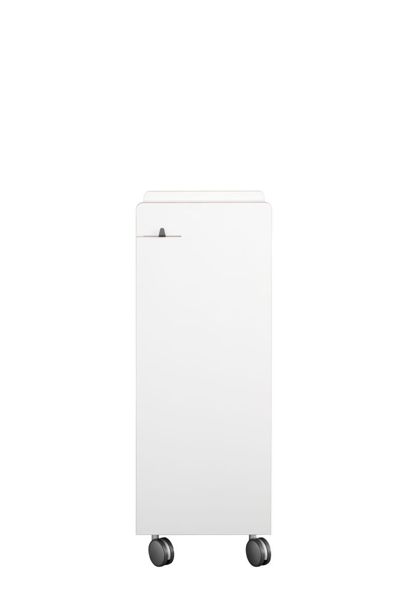 Weißer Tojo-fahrbar Rollwagen mit Griff und Rollen für Büro oder Zuhause.