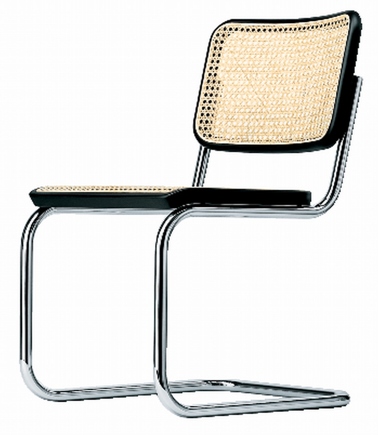 Sitz Ersatzteil für Thonet S32/S64 Freischwinger mit Wiener Geflecht und Stahlrohrgestell.