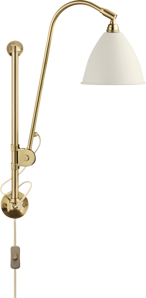 Bestlite Wandleuchte BL5 in Weiß und Messing von Gubi, eine elegante Innenleuchte.