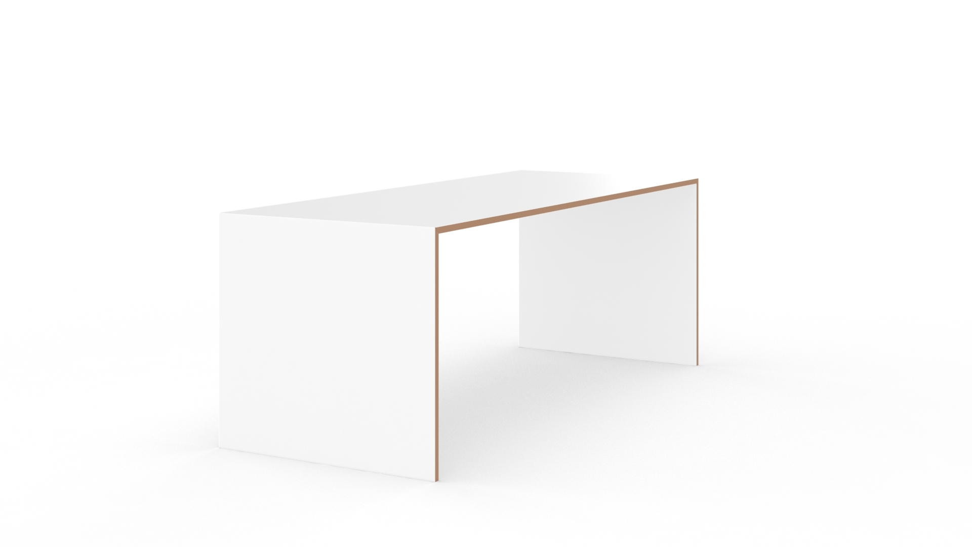 Weißer Tojo Freistell Tisch groß, minimalistisches Design für Büro und Wohnraum.