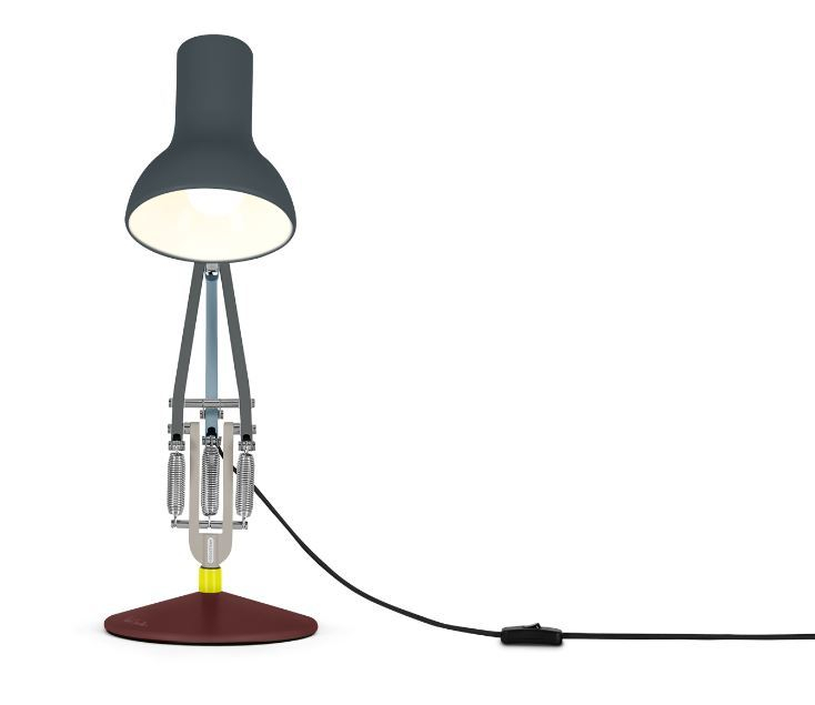 Anglepoise Type 75 Mini Paul Smith Edition 4 Tischleuchte in Grau, Rot und Gelb.
