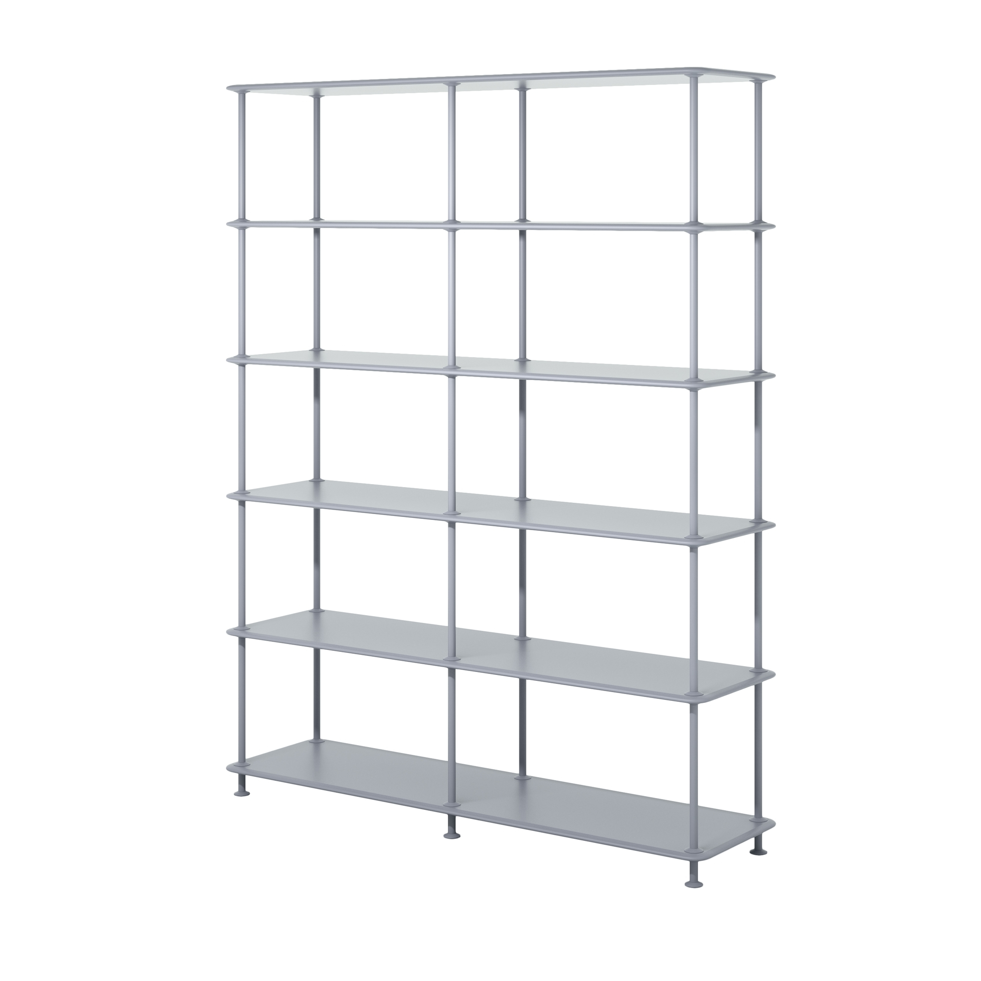 Montana Free Regal im Farbton Fjord: Freistehendes, modernes Bücherregal mit fünf Regalböden.