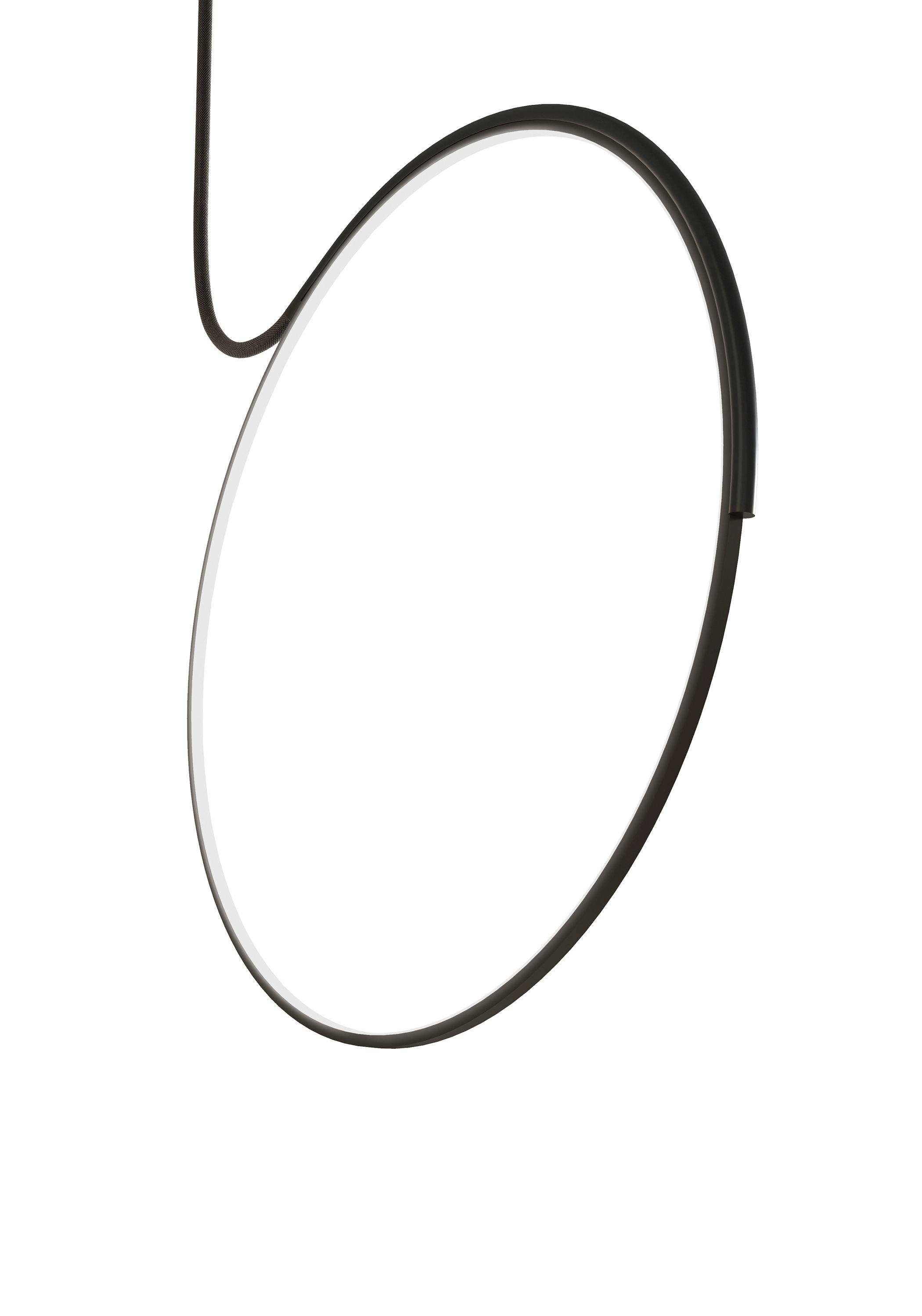 Poise Deckenleuchte von Kdln: Moderne LED-Hängeleuchte in Ringform, schwarz, für stilvolle Innenraumbeleuchtung.