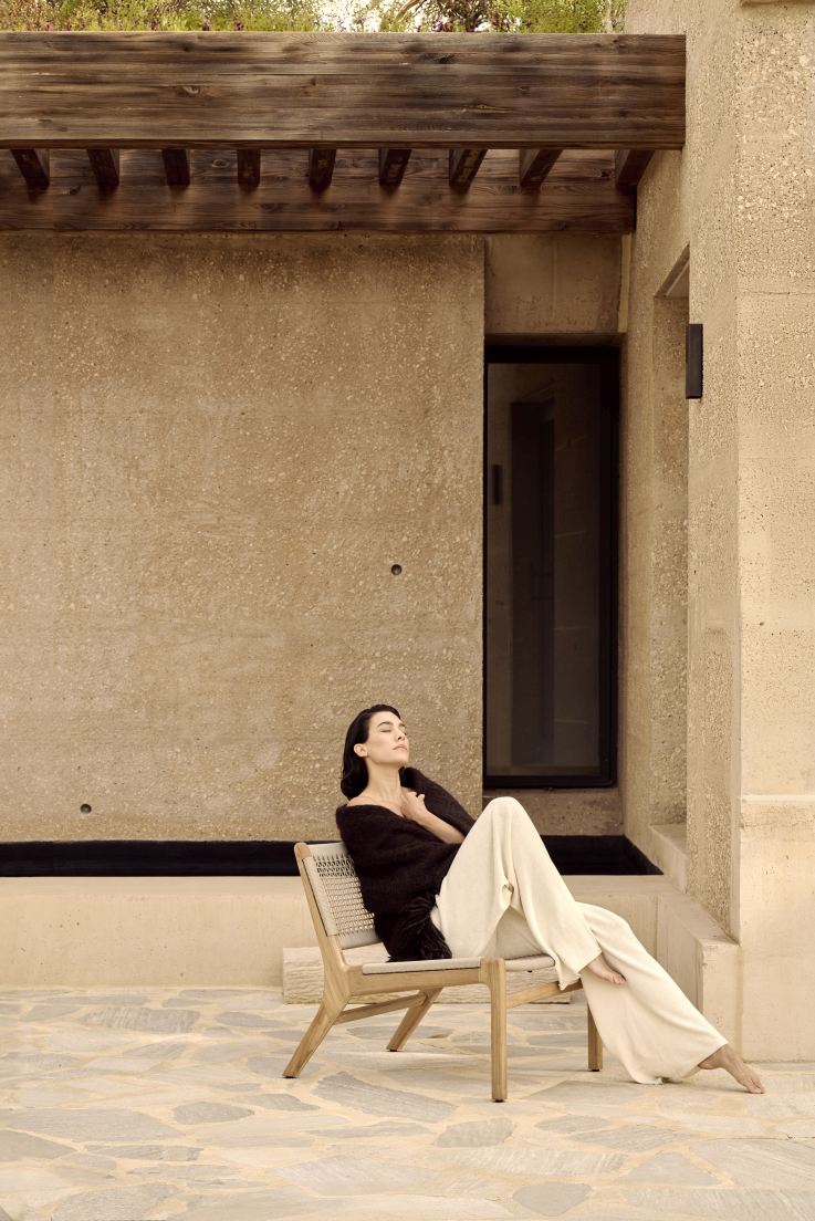 Jack Woven Outdoor Loungsessel Teak Kordel Beige Ethnicraft