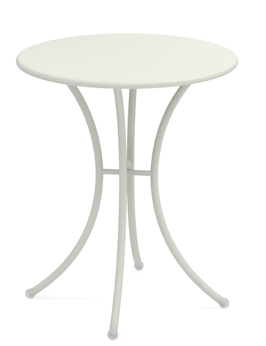 Weißer, runder Pigalle Tisch von Emu für den Außenbereich, ideal für Garten und Terrasse.