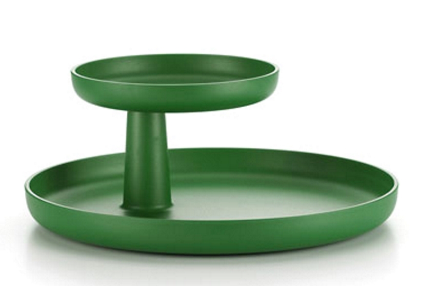 Vitra Rotary Tray, palmgrün: Zweistöckiges Serviertablett für Küche und Wohnzimmer, drehbar.