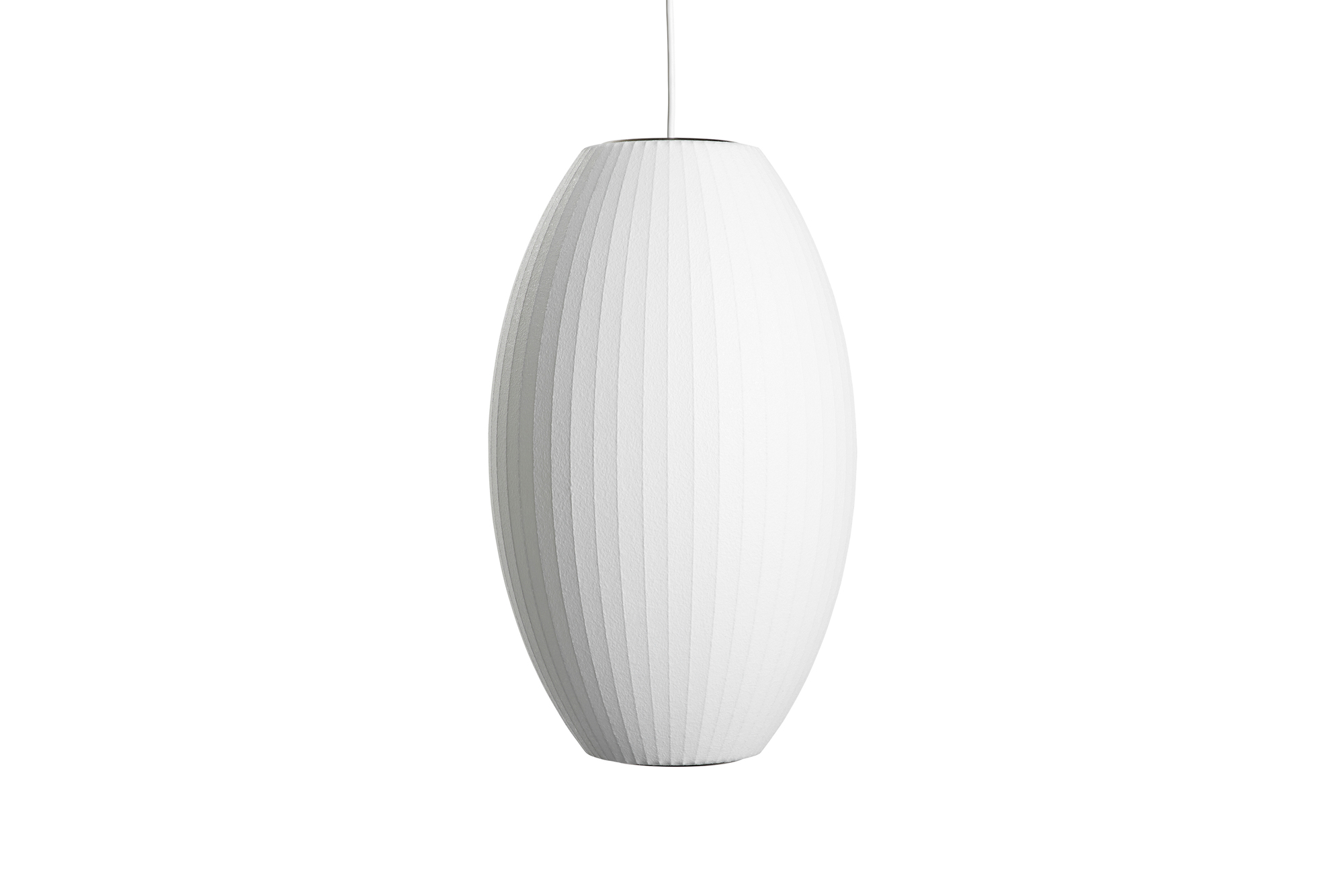 Weiße Nelson Bubble Lampe, Cigar Pendelleuchte von Hay. Moderne Hängelampe für Wohnzimmer und Esszimmer.