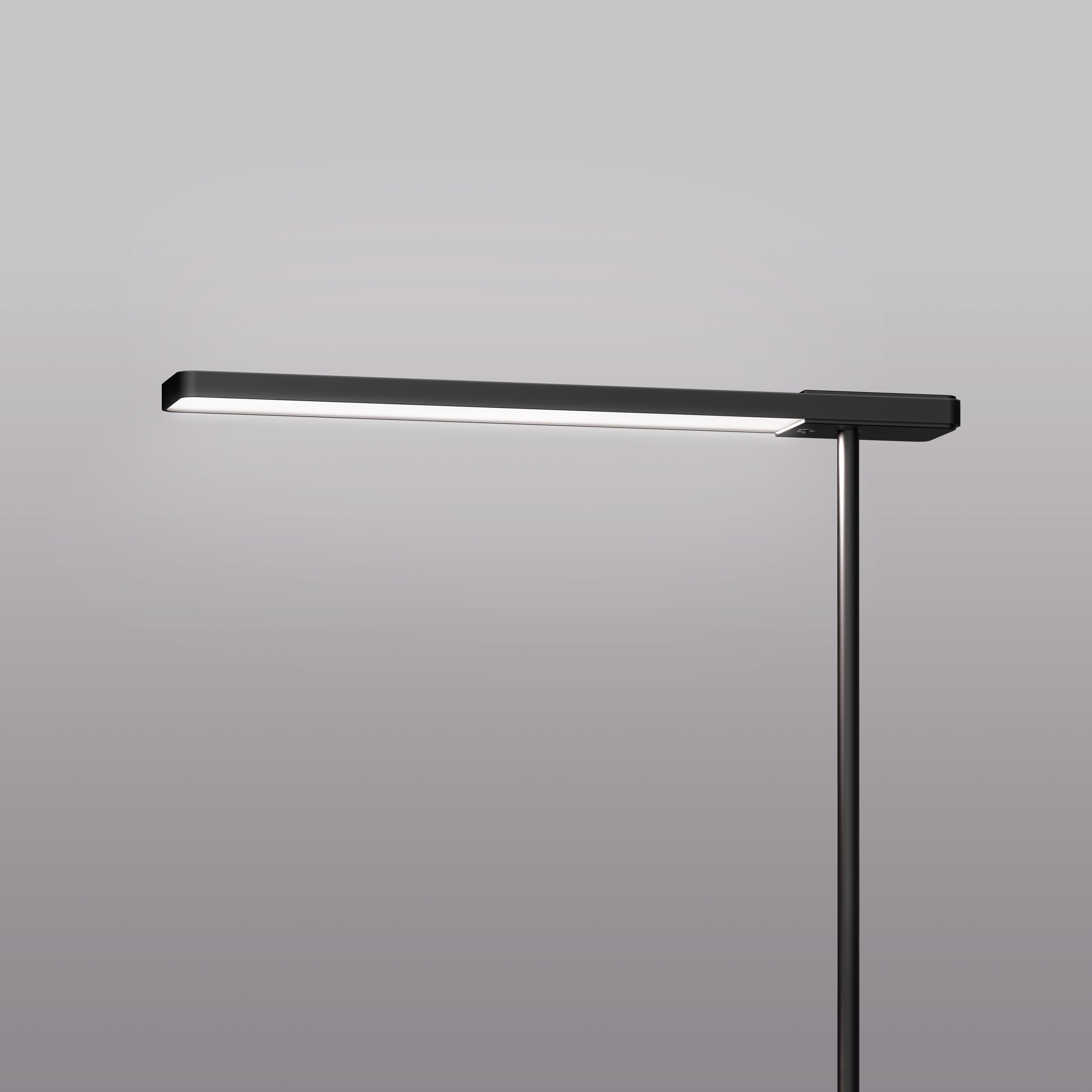 Schwarze Slice² Floor Stehleuchte von Serien Lighting mit hellem Lichtband.