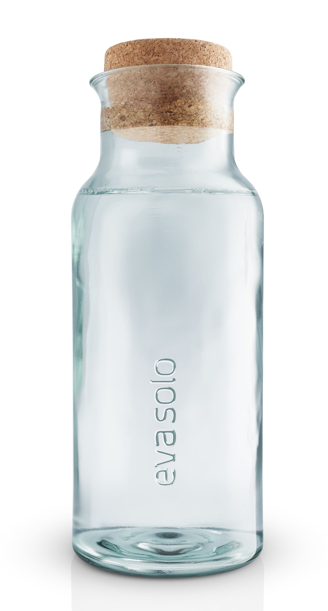 Eva Solo Glaskaraffe mit Korkverschluss, 1 Liter, aus recyceltem Glas. Wasser Karaffe.