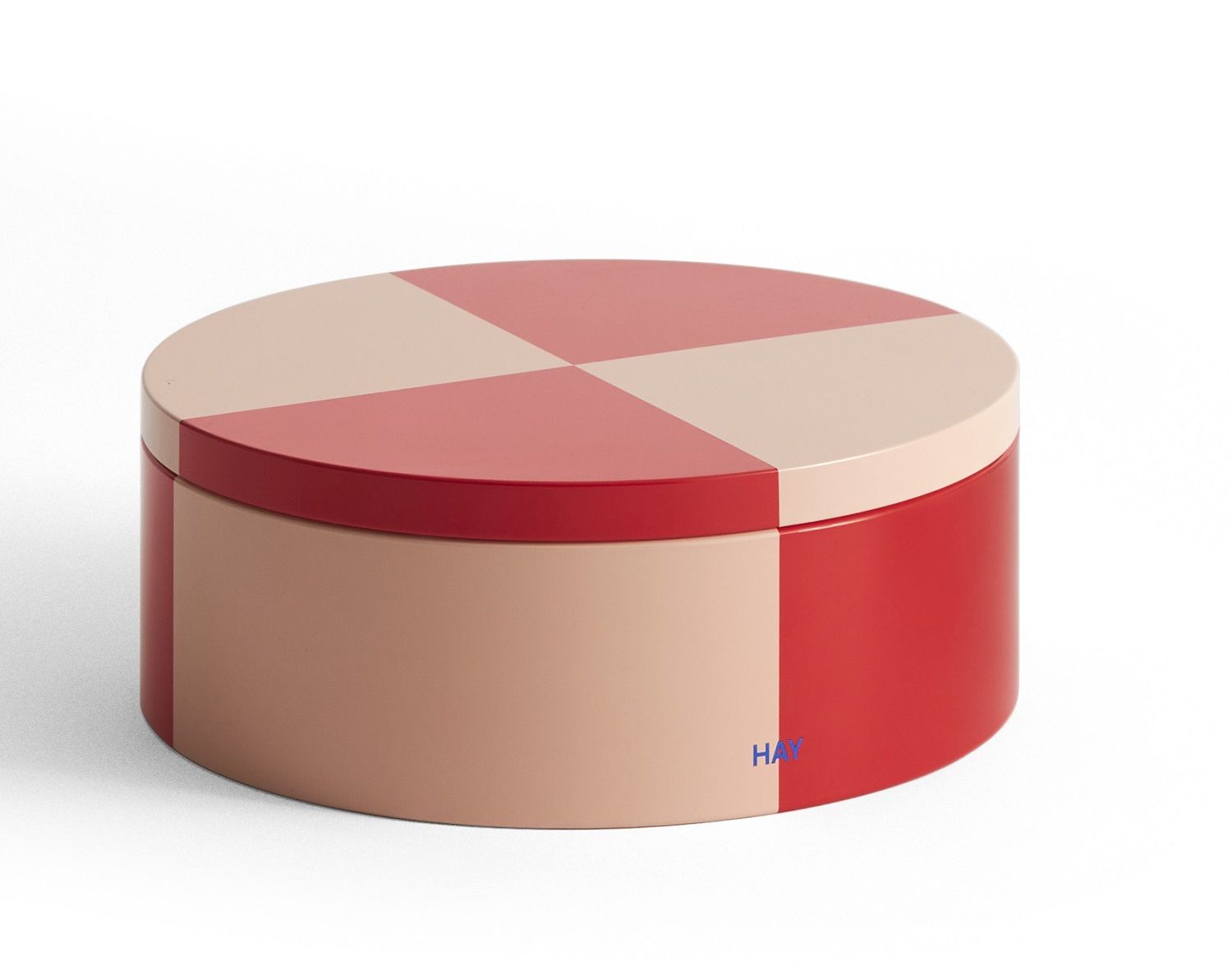 Tin Container Round Red and soft pink Aufbewahrungsbox Hay