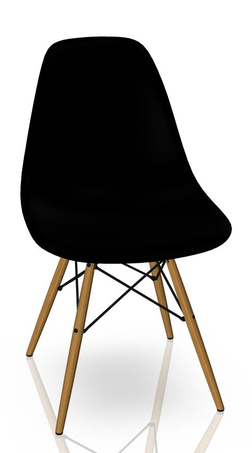 Eames Plastic Side Chair DSW Stuhl Vitra Esche honigfarben-Tiefschwarz