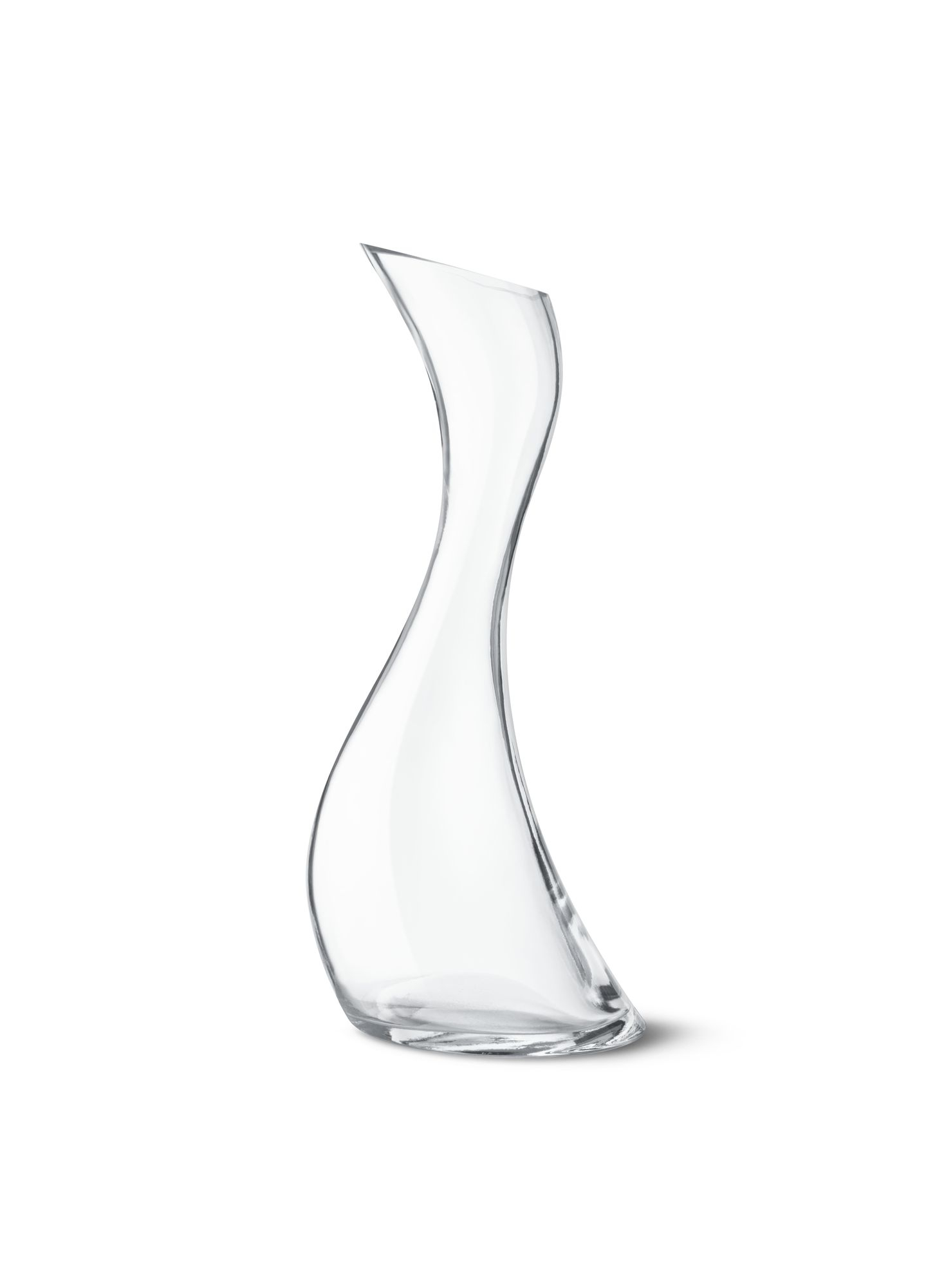 Elegante Cobra Karaffe von Georg Jensen aus Klarglas, modernes Design für Wein und Wasser.