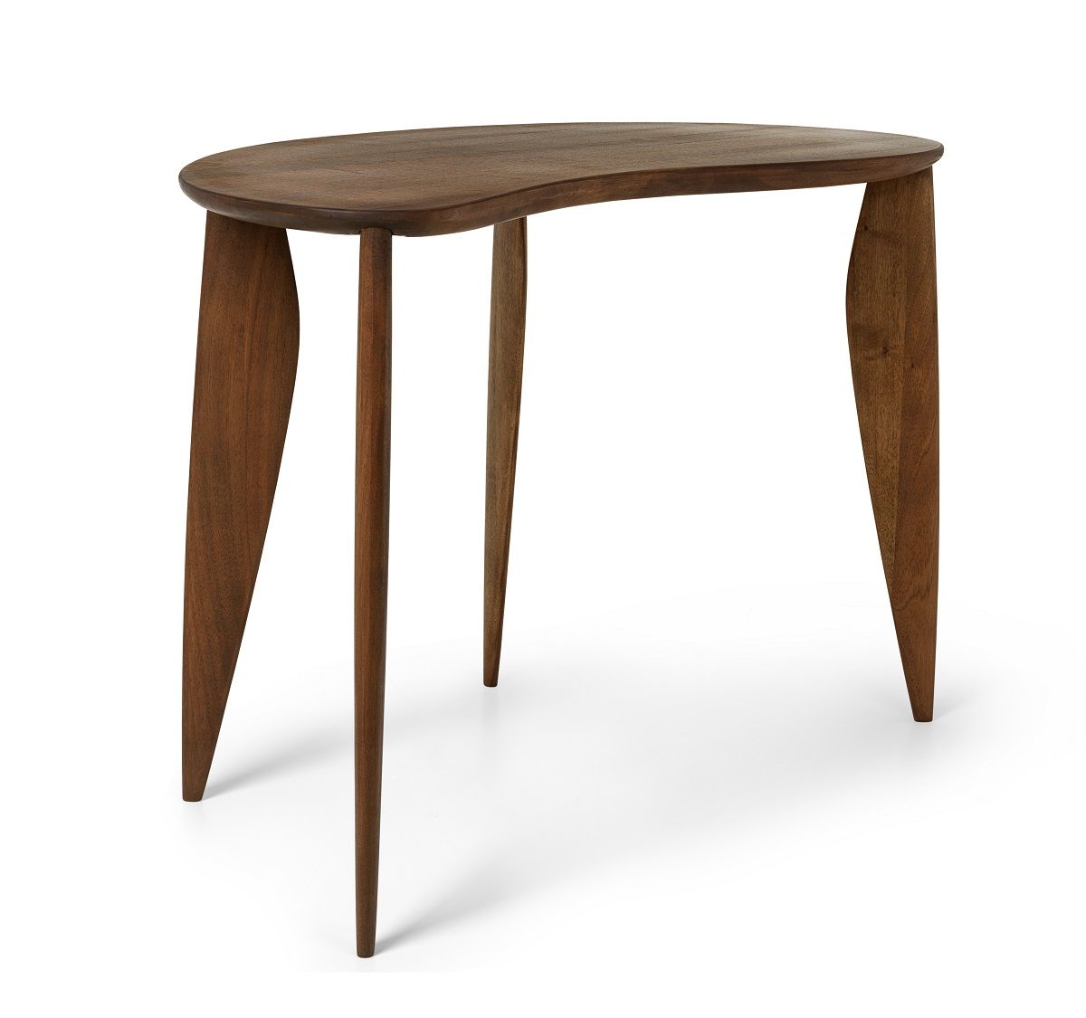 Feve Desk Schreibtisch aus Walnussholz von Ferm Living, minimalistisches Design mit drei Beinen.