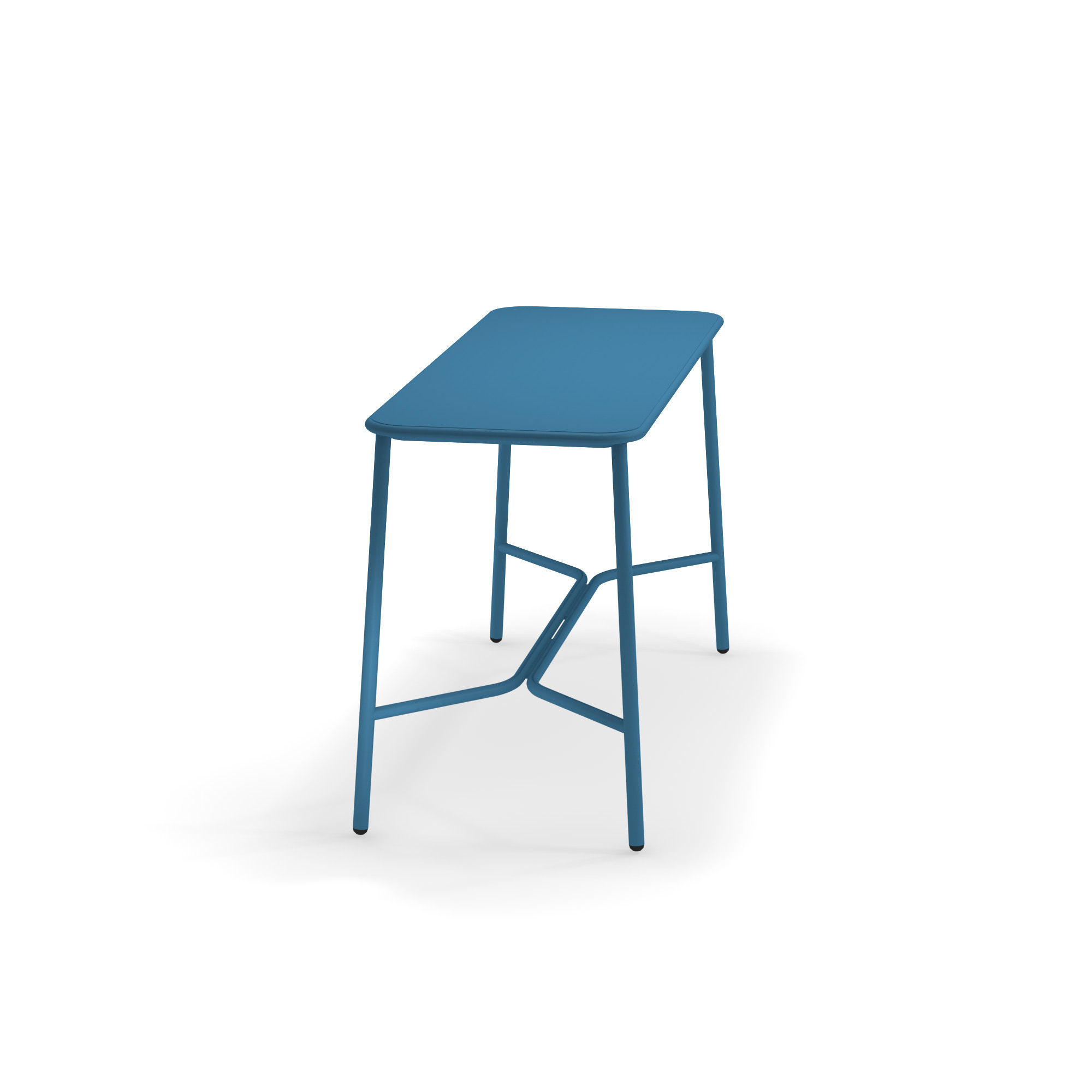 Blauer Yard Stehtisch von emu, ideal für den Garten oder die Terrasse, 180 x 70 cm.