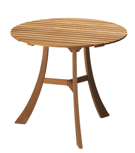 Vendia Tisch Ø 75 cm von Skagerak by Fritz Hansen, runder Outdoor Tisch aus Teakholz.