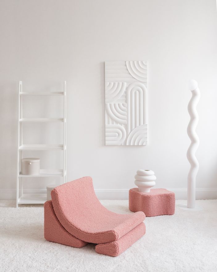 Mond Kindersessel Teddystoff Guave Wigiwama