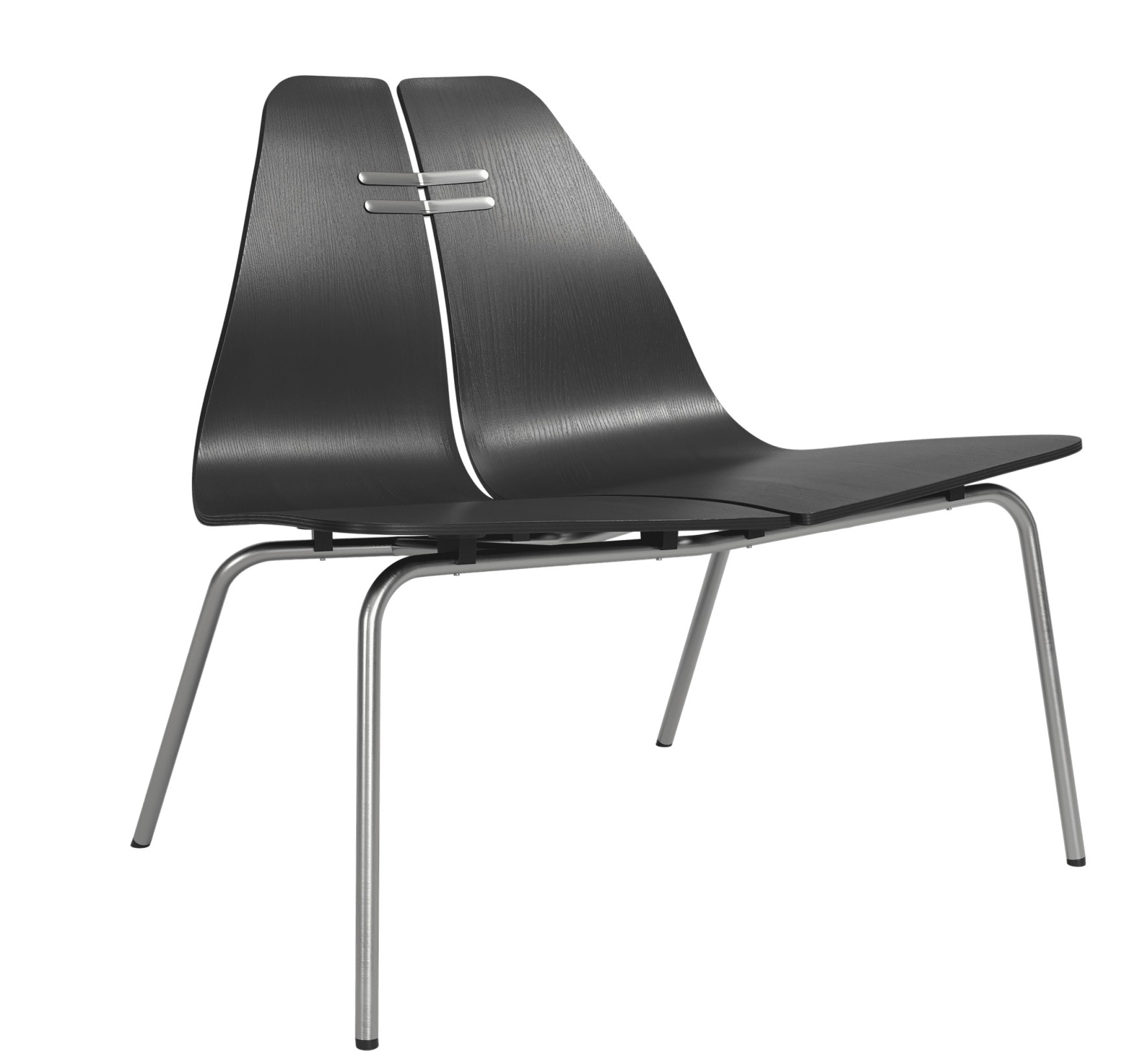 PK23 Loungesessel von Fritz Hansen: Schwarzer Design Sessel mit Stahlgestell, moderne Sitzmöbel für Wohnzimmer.