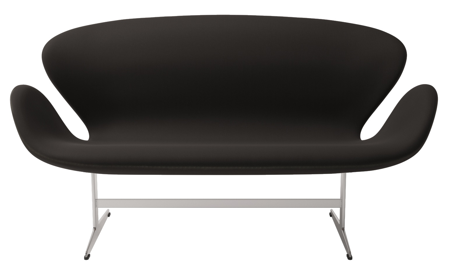 Schwarzes Swan Sofa von Fritz Hansen mit Stahlgestell, modernes Design für Wohnzimmer und Büro.