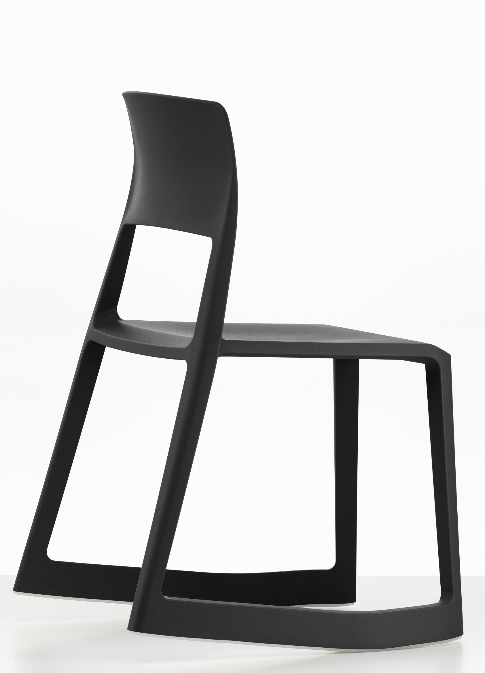 Schwarzer Tip Ton Stuhl von Vitra aus Kunststoff, ergonomisches Design für Büro und Wohnbereich.
