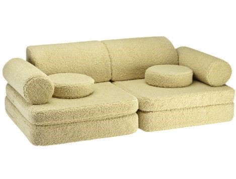Kinderspielsofa Teddystoff Matcha Wigiwama