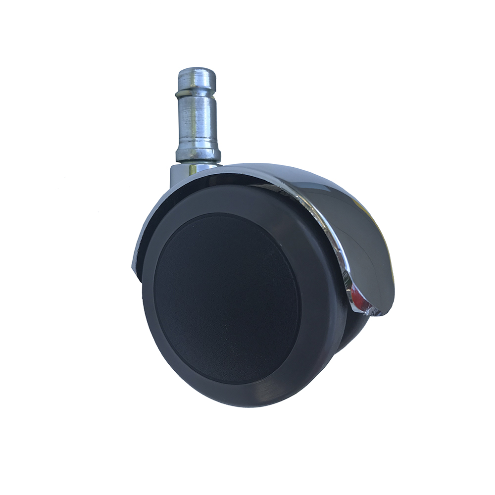 Drehstuhlrolle für Vitra Imago/Persona Bürostühle: Schwarze Doppelrolle mit Chrom-Gehäuse und Stift.