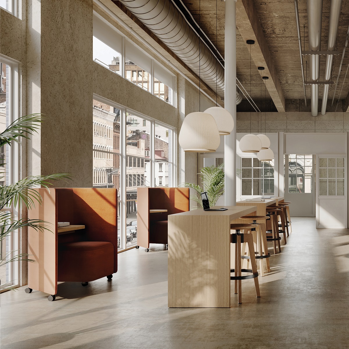 In Out Office BU2268 Panel Lounge Stuhl mit Schreibtisch Andreu World