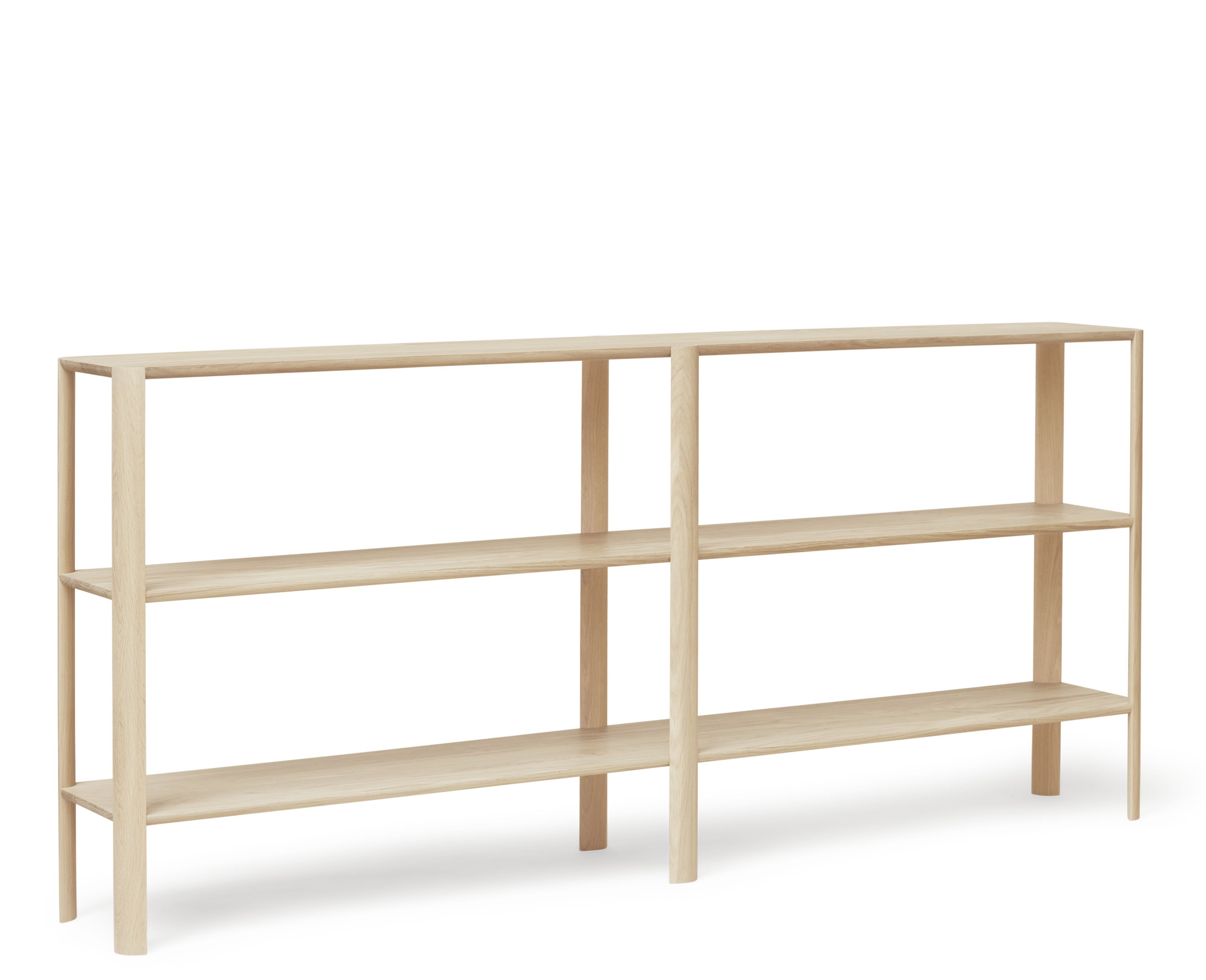 Leaf Regal 2x3 von Form & Refine aus geöltem, hellem Eichenholz. Modernes, minimalistisches Design.