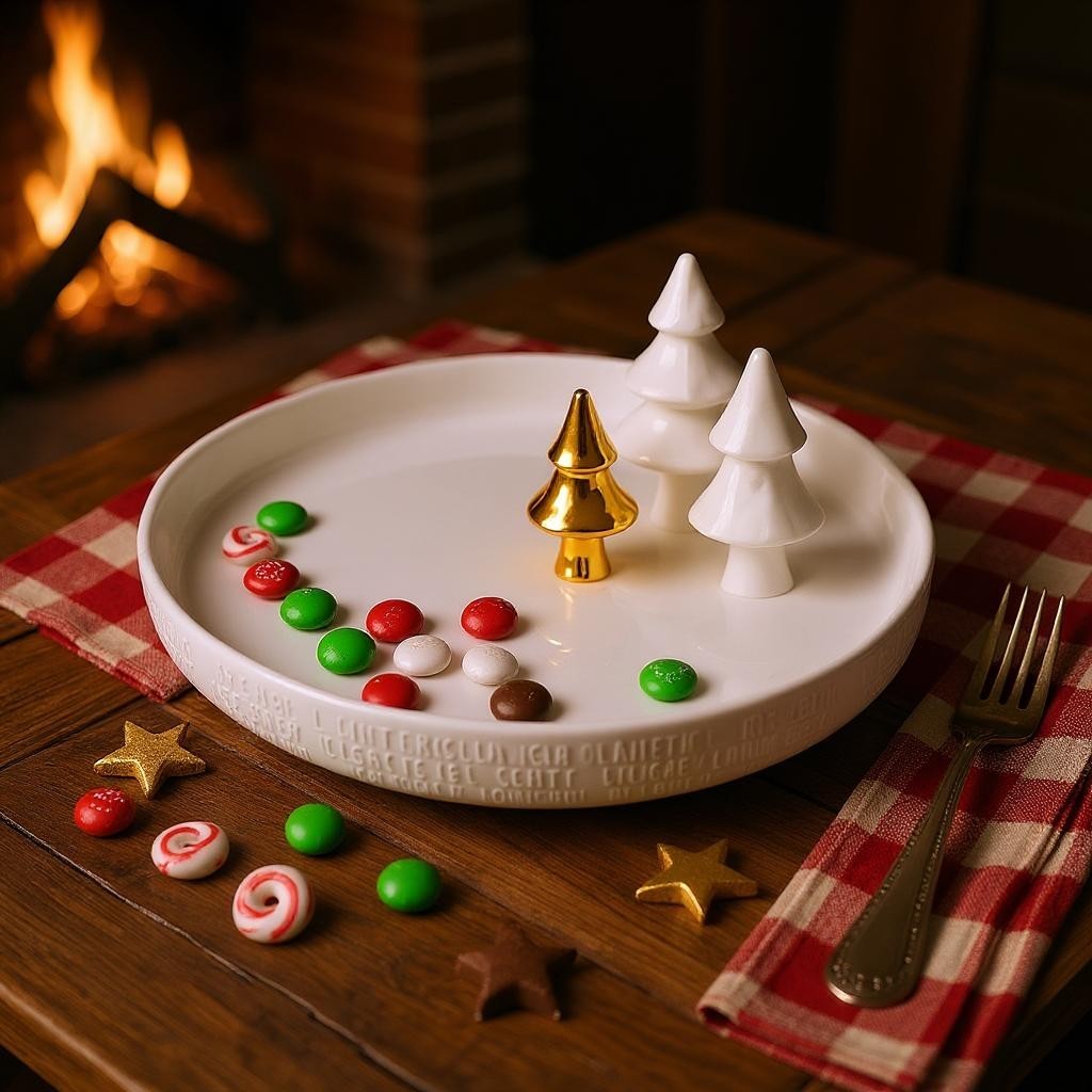 Porzellangeschichten Teller Tannenbäume Räder