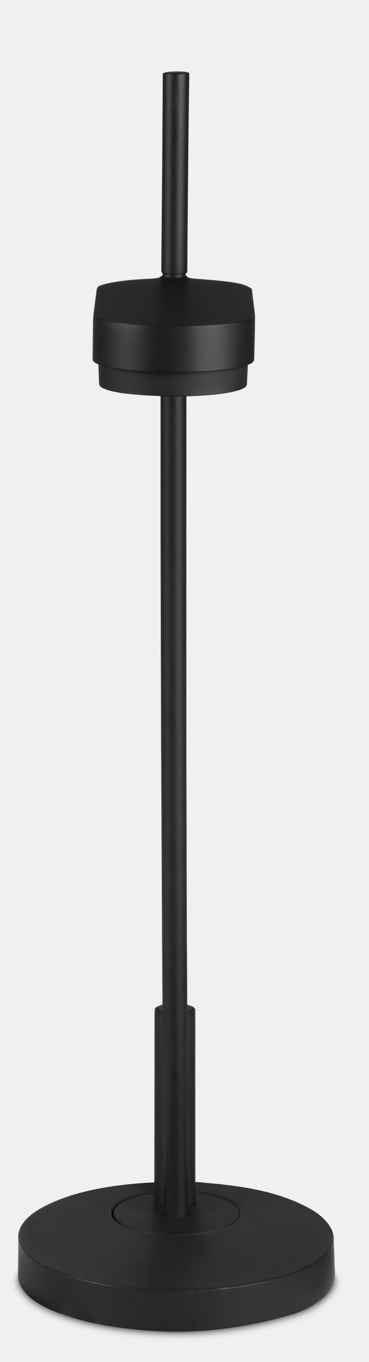 Schwarze Kido Tischleuchte von Belux mit rundem Fuß für den Schreibtisch.