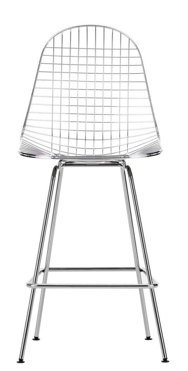 Eames Wire Bar Stool von Vitra, Medium, verchromt, moderner Design Barhocker für Küche oder Bar.