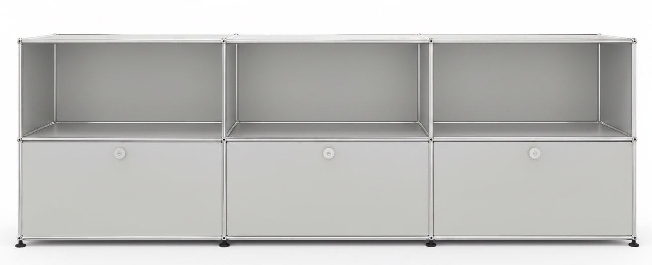 USM Haller Sideboard 3 Offen / 3 Klappen Lichtgrau