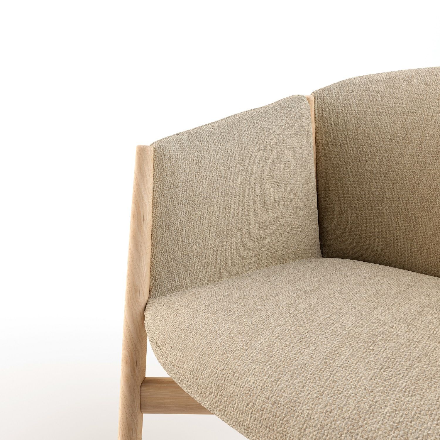 Kagu Stuhl mit Armlehnen Holzgestell Cor