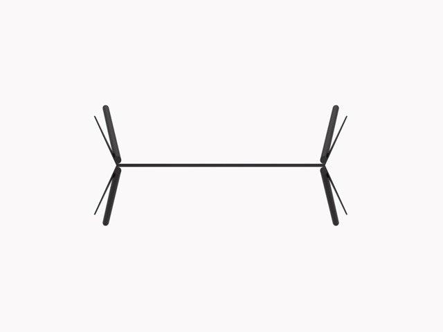 Schwarzes Masa Tischgestell von New Tendency aus Stahl, minimalistisches Design für Esstische und Schreibtische.
