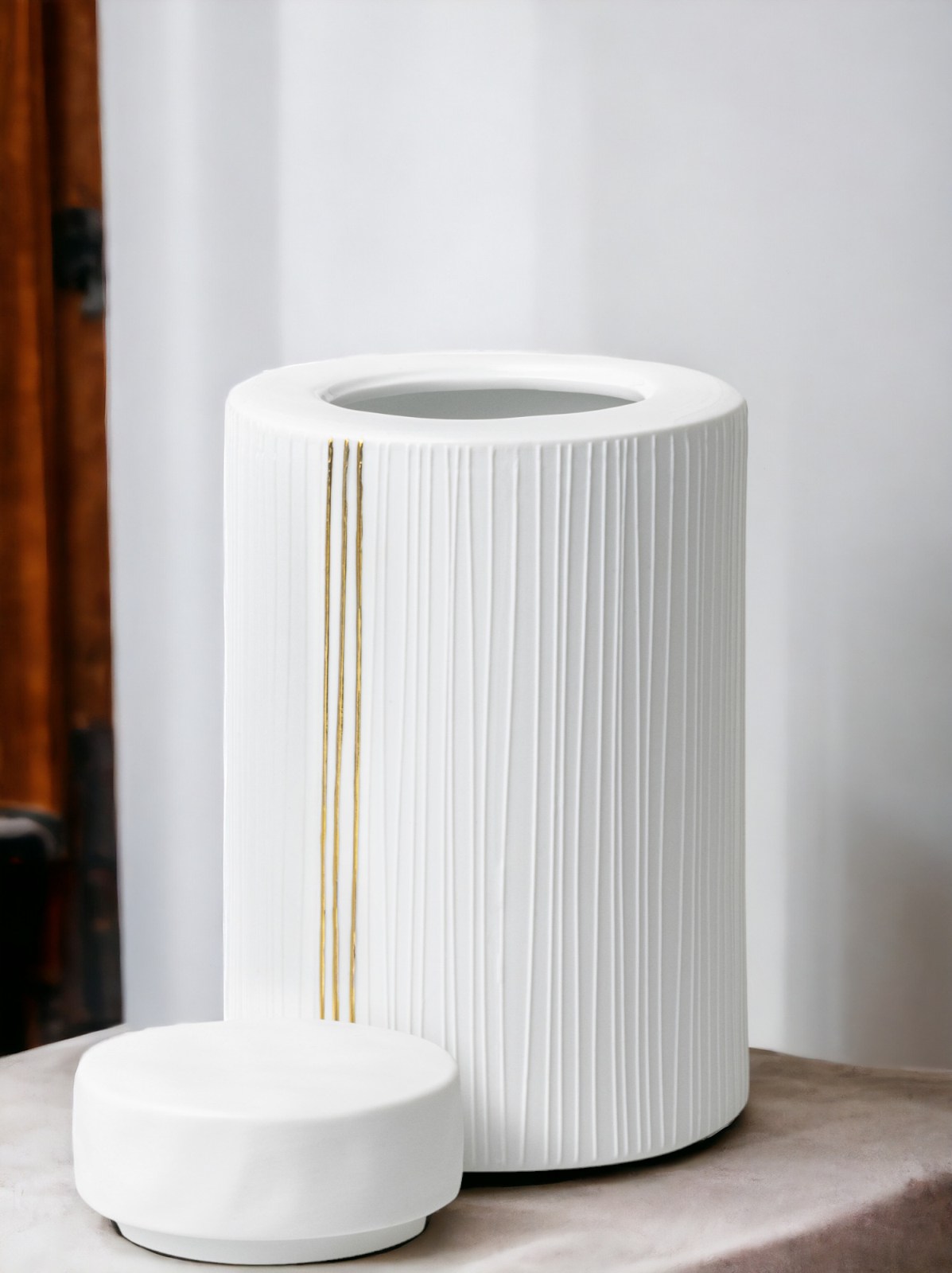 Porzellandose Streifen Räder