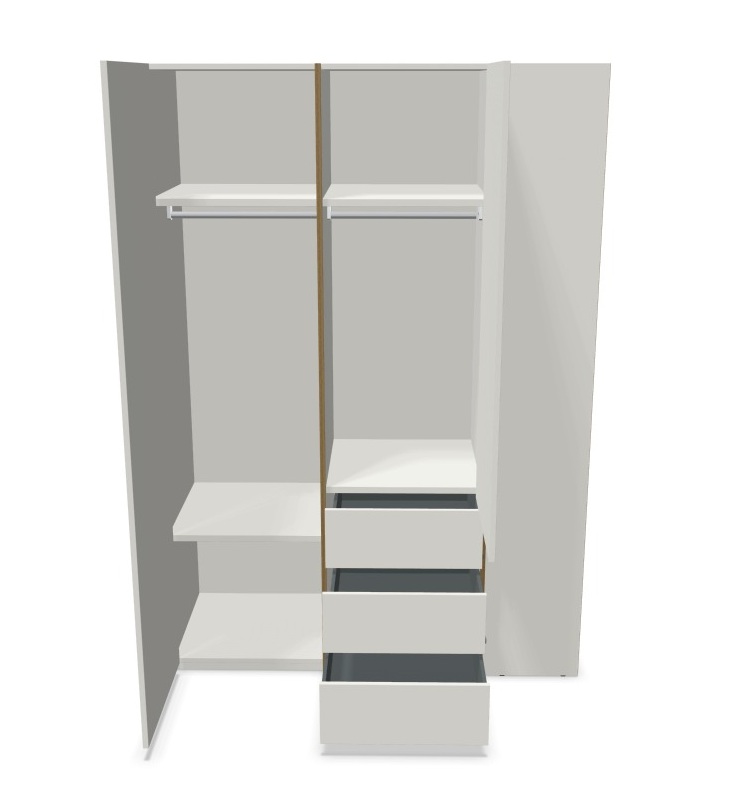 MODULAR PLUS Schrank Kombination mit Anbauregal rechts und 3 Schubkästen Müller Möbelwerkstätten