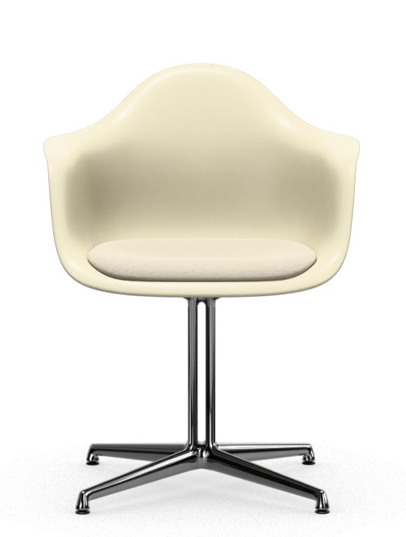 Eames Plastic Arm Chair DAL Stuhl  MIT SITZPOLSTER WARMGRAU/ELFENBEIN Vitra EINZELSTÜCK