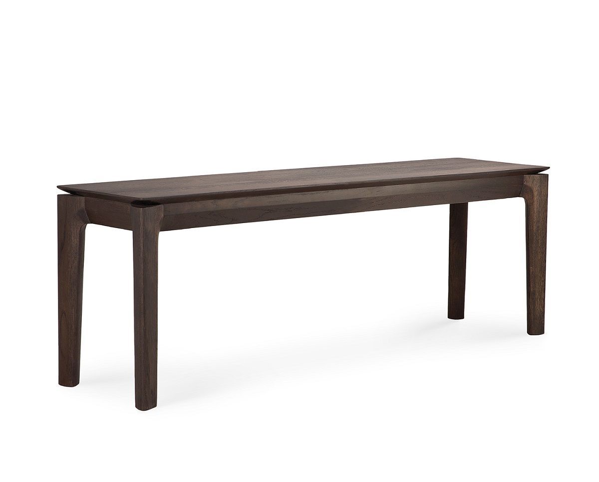 Bok Bank von Ethnicraft, braune Holzbank aus Eiche, modernes Design für Esszimmer und Flur.