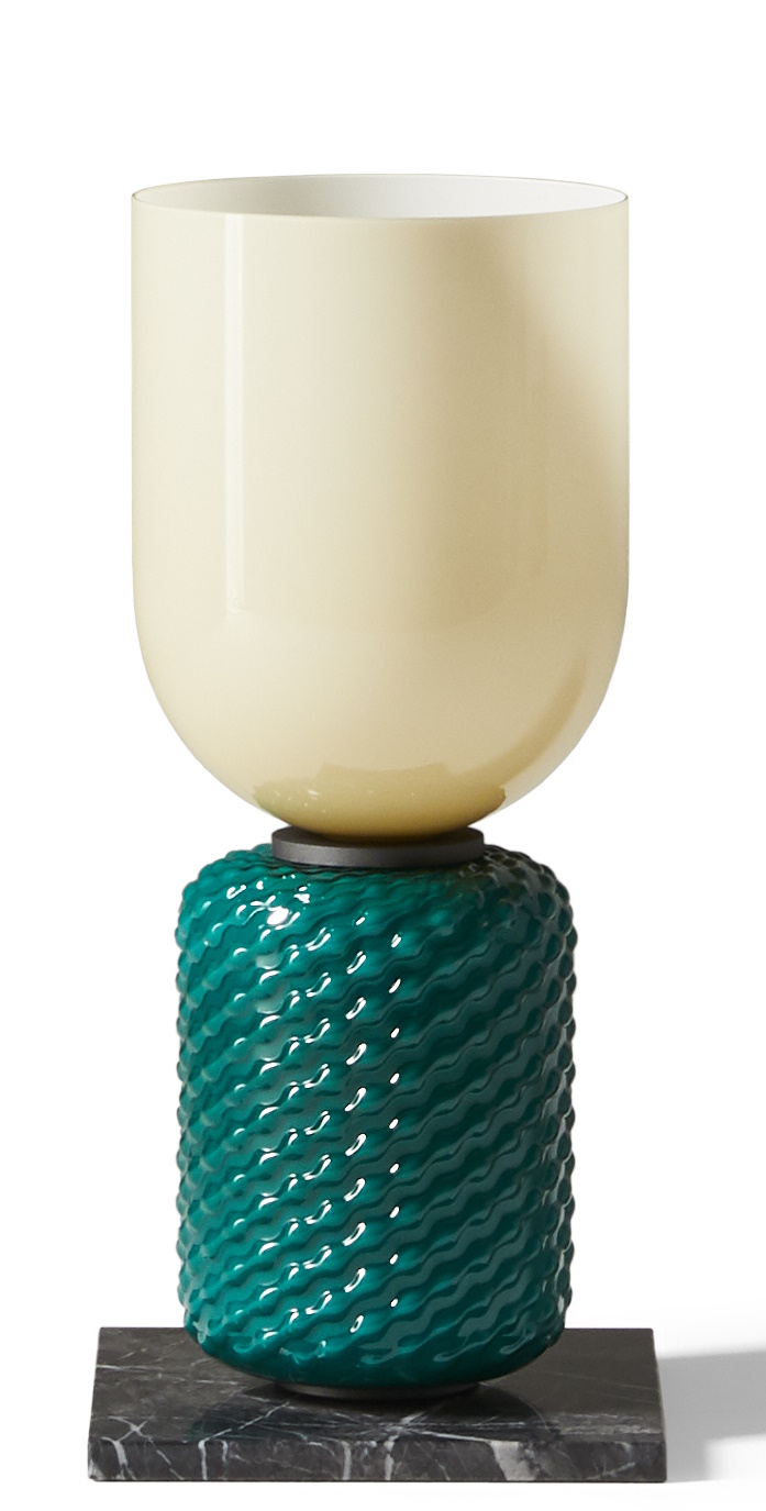 Ficupala Tischleuchte Cassina Marmor Grigio Carnico / Bronze / Türkis