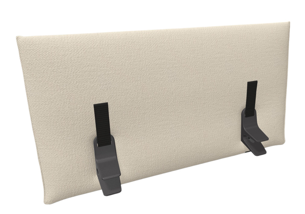 Vitra Anagram Panel, 110 cm, in Beige mit schwarzen Halterungen, Akustikpaneel für Büro und Homeoffice.