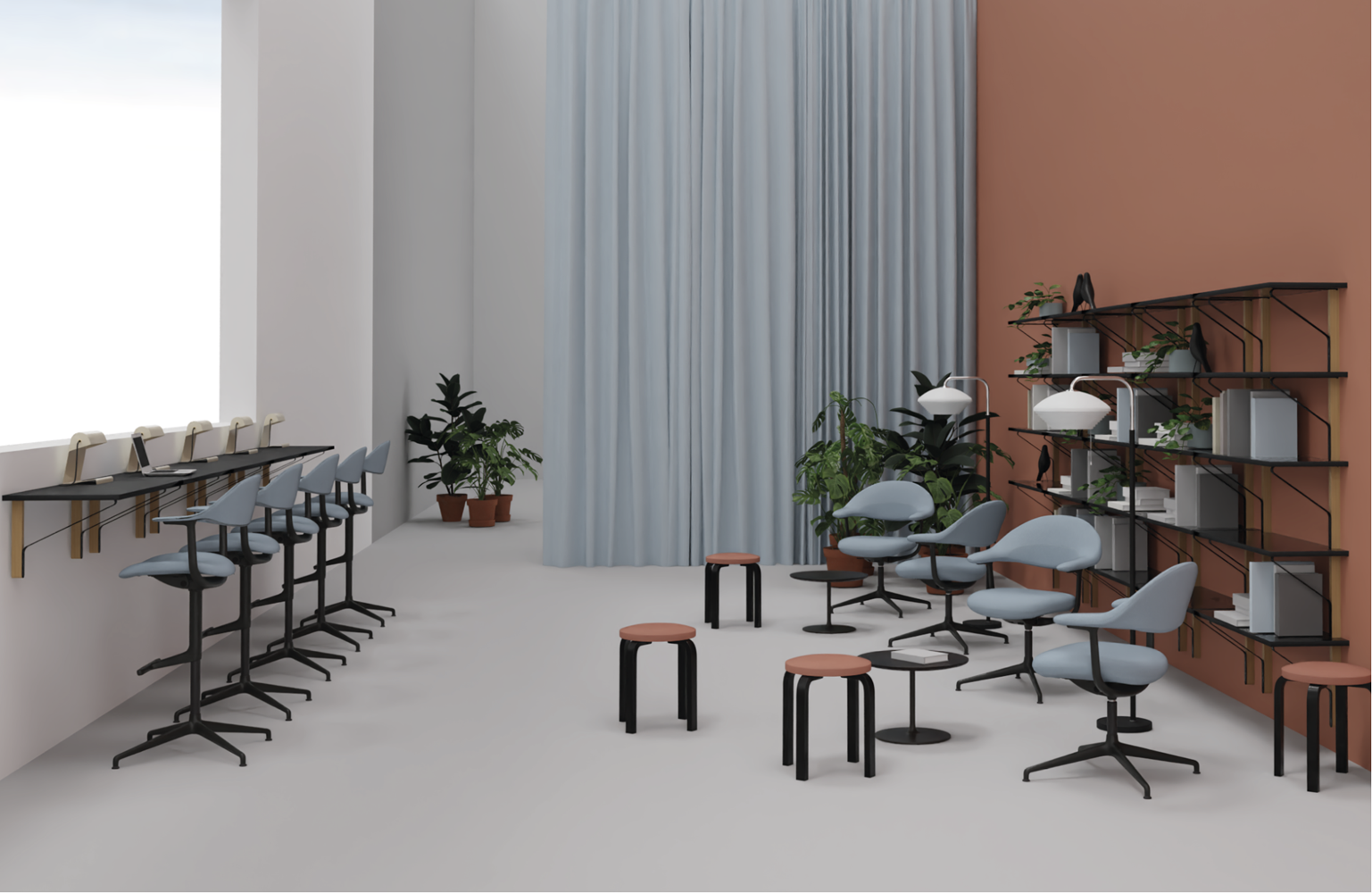 Mynt High Bürodrehstuhl Sitz/Rücken Kunststoff Vitra