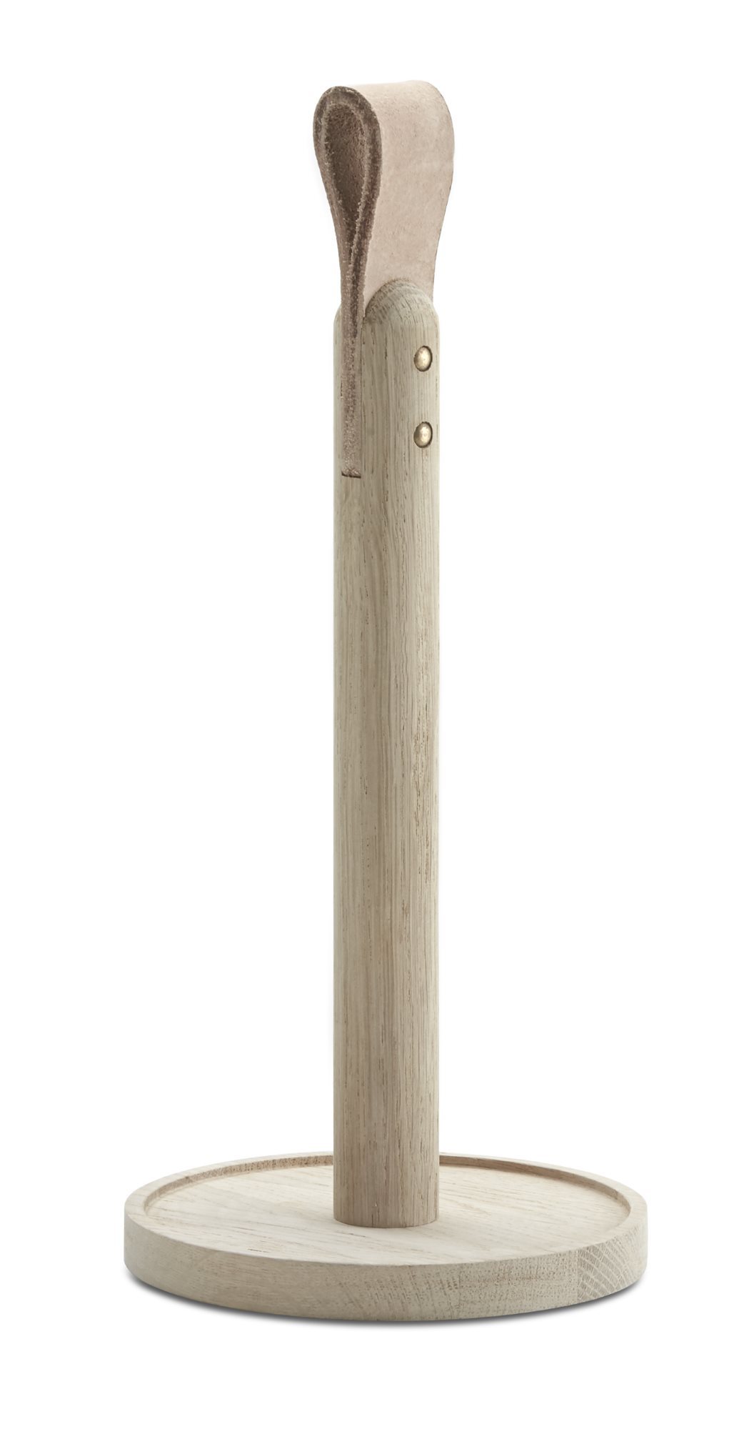 Norr Küchenrollenhalter aus hellem Holz mit Ledergriff von Skagerak by Fritz Hansen.