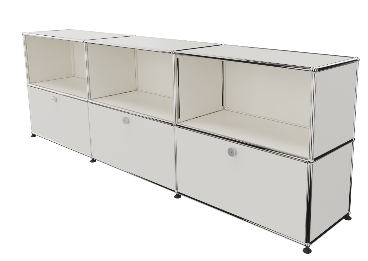 USM Haller Sideboard 3 Offen / 3 Klappen Reinweiß - FAST DELIVERY