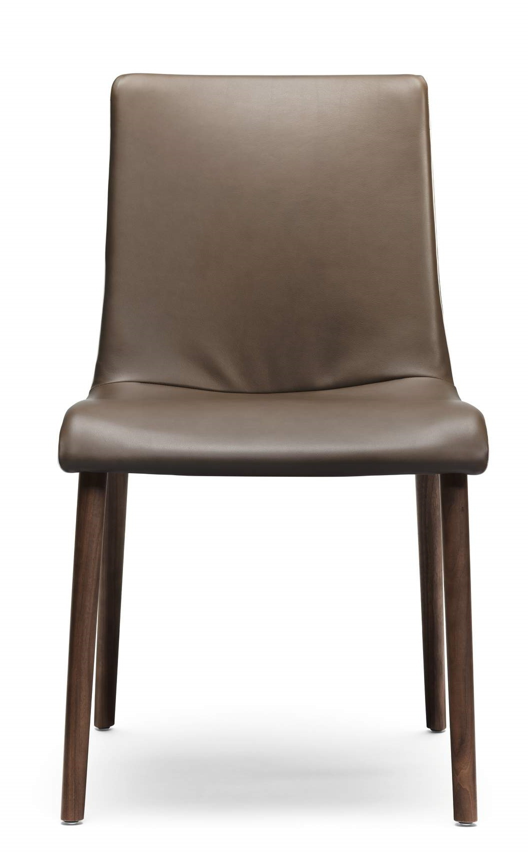 Liz Wood Stuhl von Walter Knoll: Brauner Lederstuhl mit Holzbeinen, modernes Design für Esszimmer.