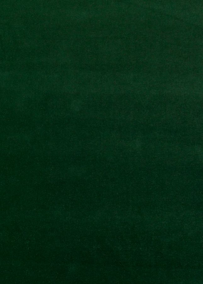 Detailaufnahme des grünen Samtbezugs des Beetle Chair Stuhls von Gubi. Textur und Farbe.