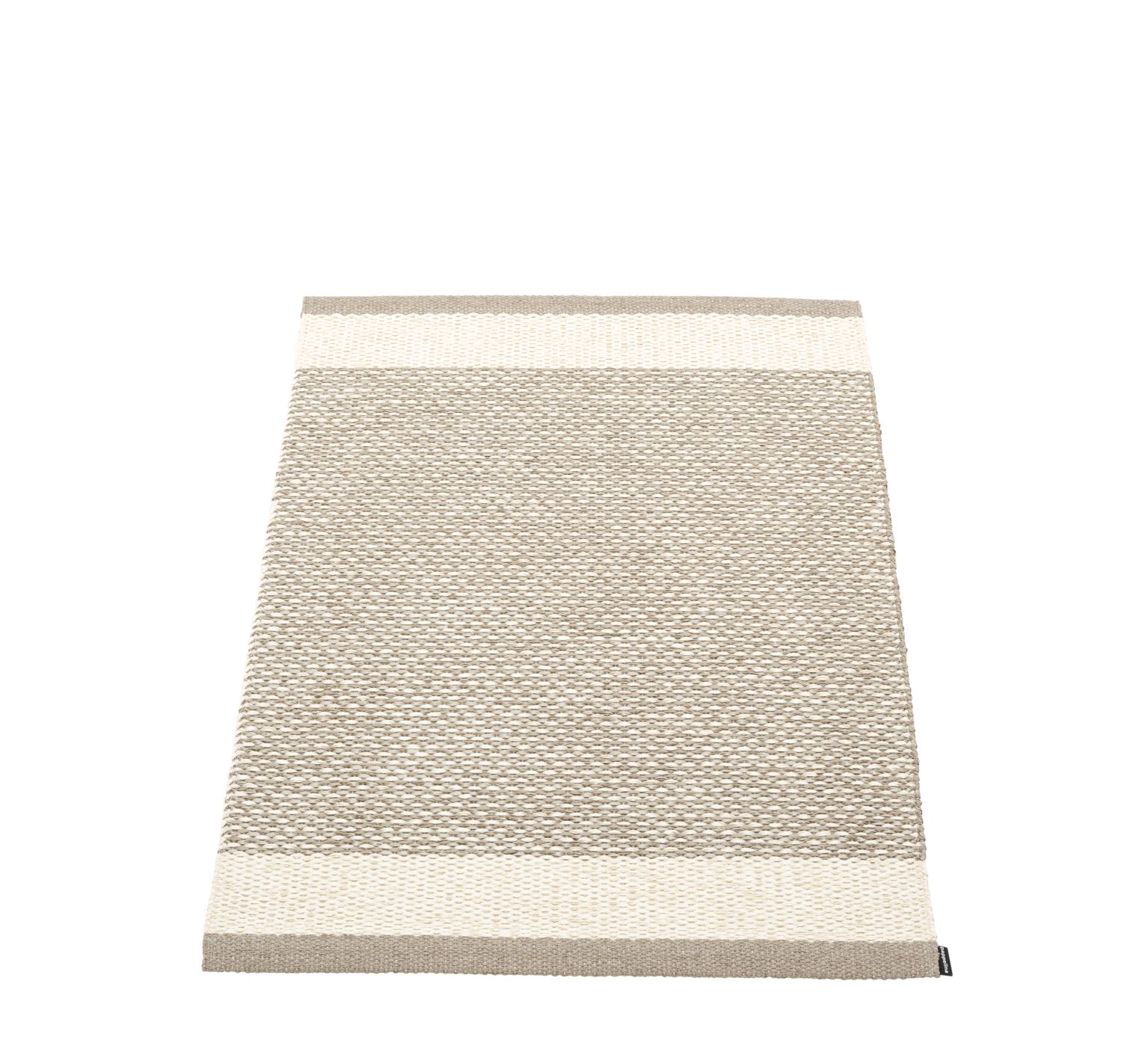 Pappelina Teppich Edit, 60x85 cm, beige-weiß gestreift. Hochwertiger, gewebter Teppich für den Innenbereich.