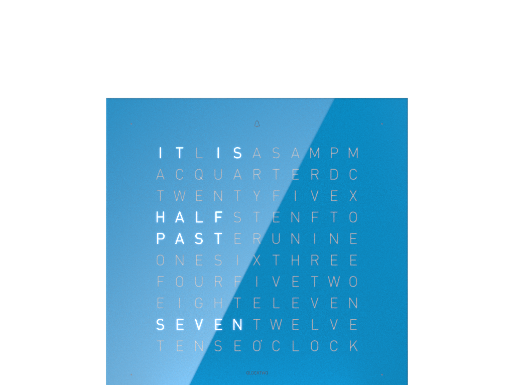 Frontcover für Earth 13.5 Tischuhr / Zeitobjekt Englisch QLOCKTWO