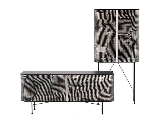 Perf Stripe Credenza Sideboard von Moroso Diesel: Modernes Sideboard und passender Schrank mit Streifenmuster.