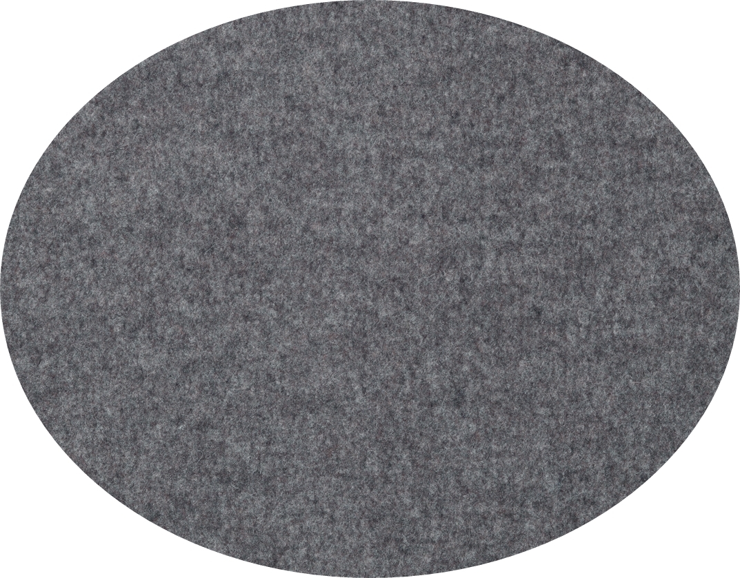 Anthrazitfarbene, runde Filz Sitzauflage für den Vitra Panton Chair von Hey Sign. Komfortable Stuhlauflage.