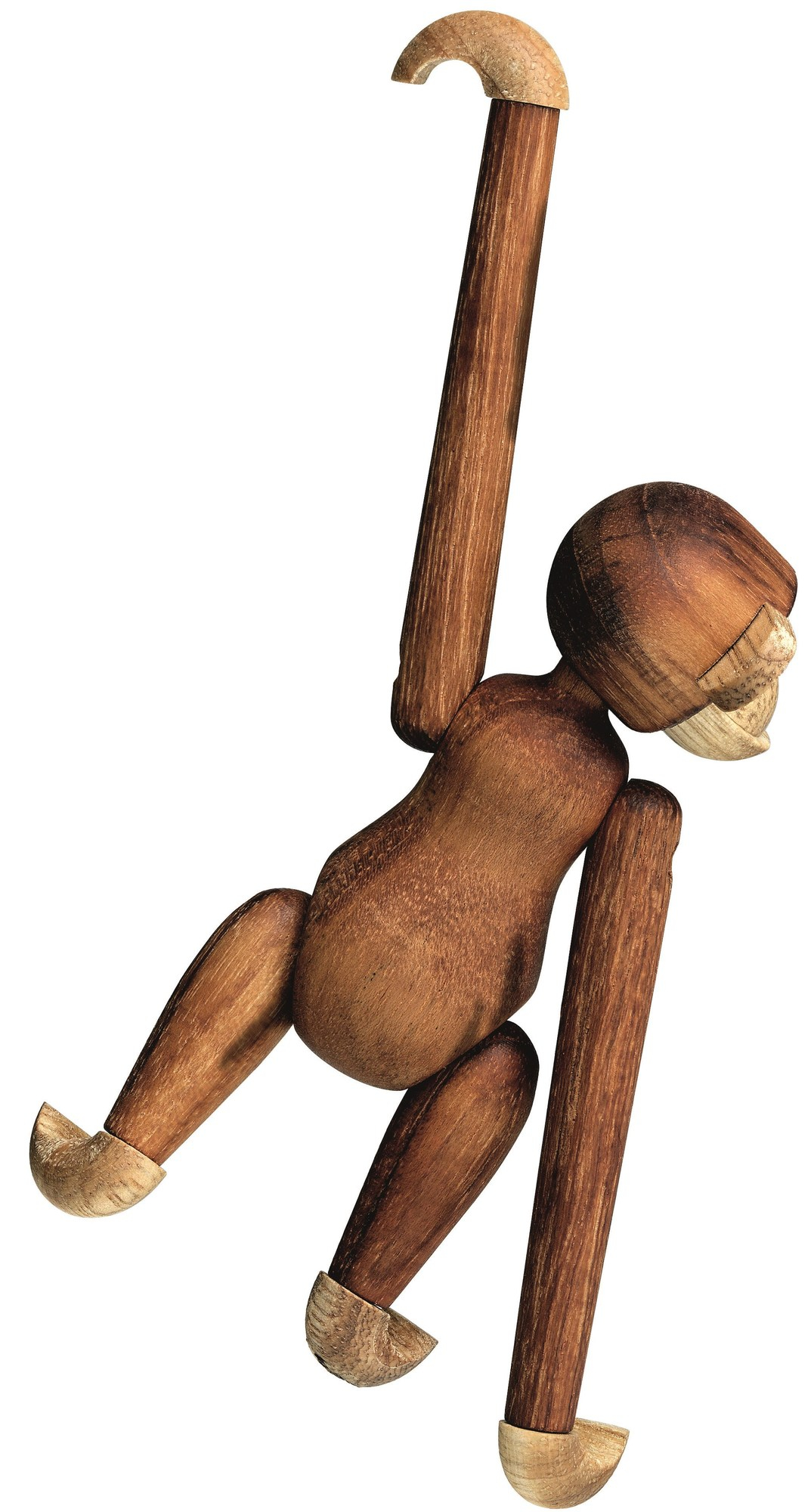 Detailaufnahme: Kay Bojesen Affe Holzfigur aus Teak, große Ausführung, Dekoration.